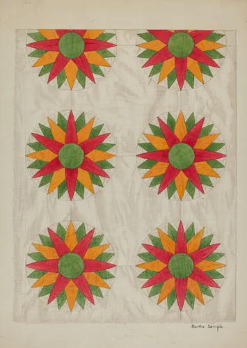 Patchwork Quilt - Top by Bertha Semple, index of american design, 1937