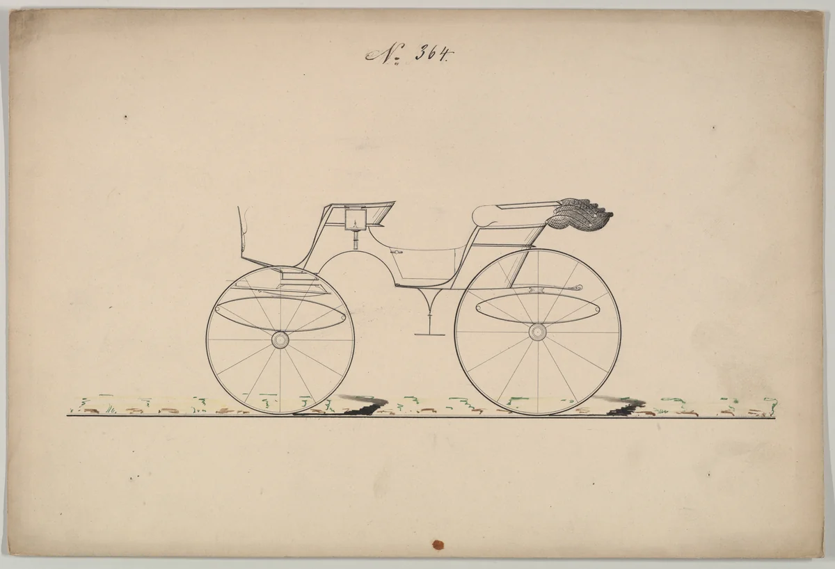 Design for Phaeton, no. 364 by Brewster & Co., drawing, 1850-1874