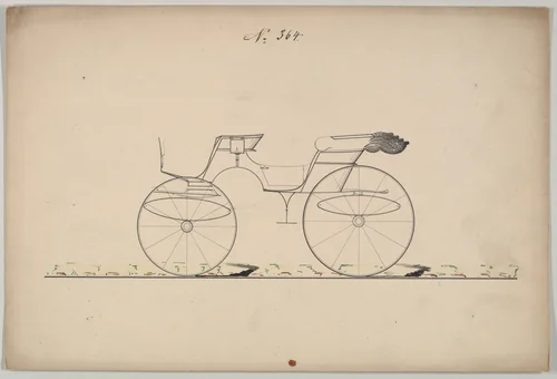 Design for Phaeton, no. 364 by Brewster & Co., drawing, 1850-1874