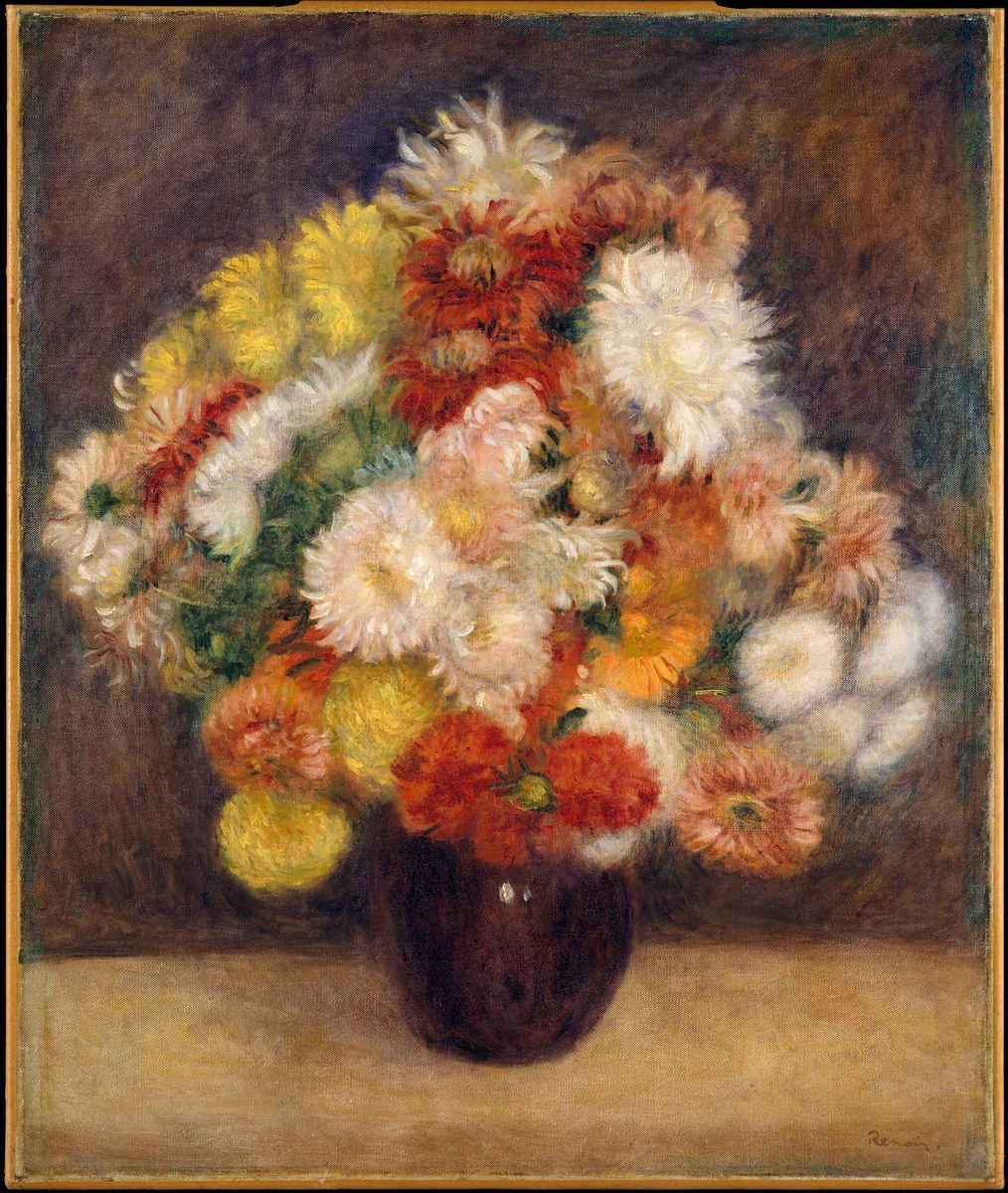 Bouquet of Chrysanthemums by Auguste Renoir, painting, 1881