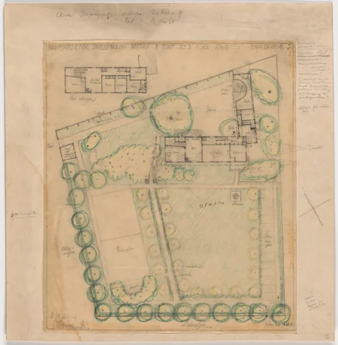 Villa Snellman, Djursholm, Sweden, Site plan by Erik Gunnar Asplund, architecture, 1917