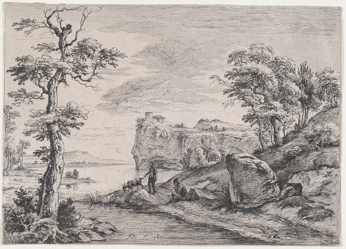 Goatherd by Jean Jacques de Boissieu, print, 1763