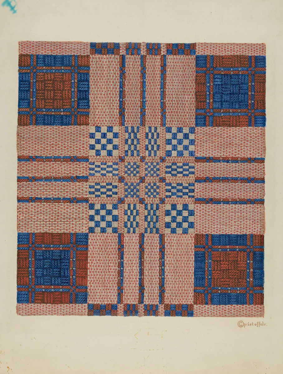 Coverlet by Cornelius Christoffels, index of american design, 1940