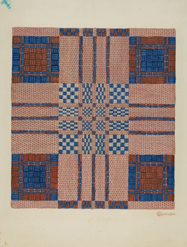 Coverlet by Cornelius Christoffels, index of american design, 1940