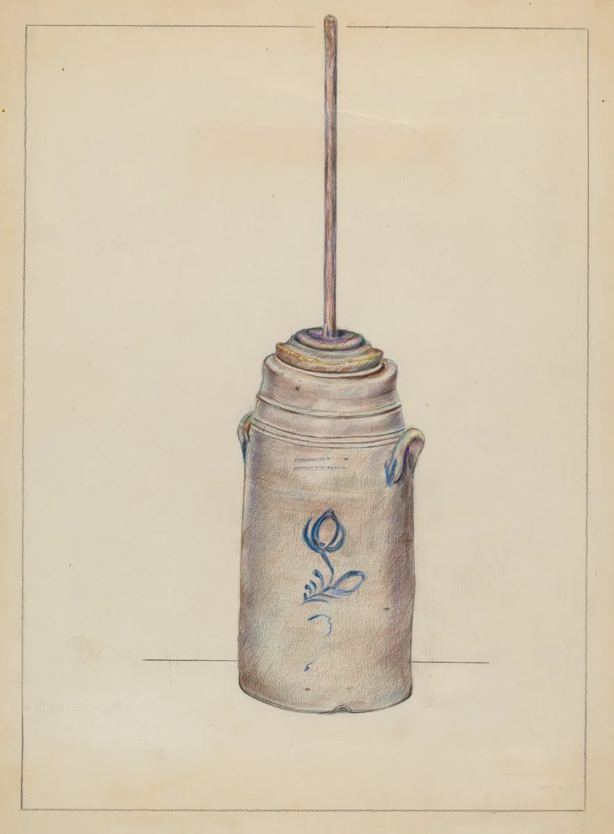 Churn by Mary Berner, index of american design, 1935-1942