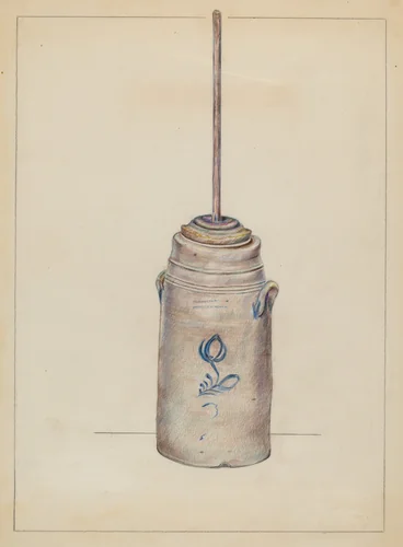 Churn by Mary Berner, index of american design, 1935-1942