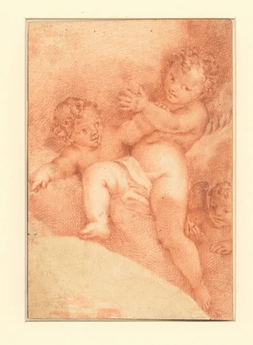 Drie engeltjes by anonymous, drawing, 1700-1800