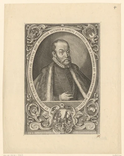 Portret van Marcus Fugger by Lucas Kilian, print, 1615-1657