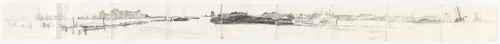 Study for "U.S. Scrap Metal Gets Shipped for Reprocessing in Southeast Asia, Jersey City" [recto] by Rackstraw Downes, drawing, 1994