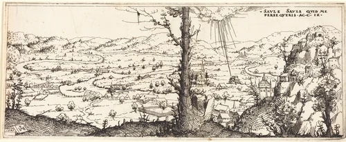 Landscape with the Conversion of Saint Paul by Augustin Hirschvogel, print, 1545
