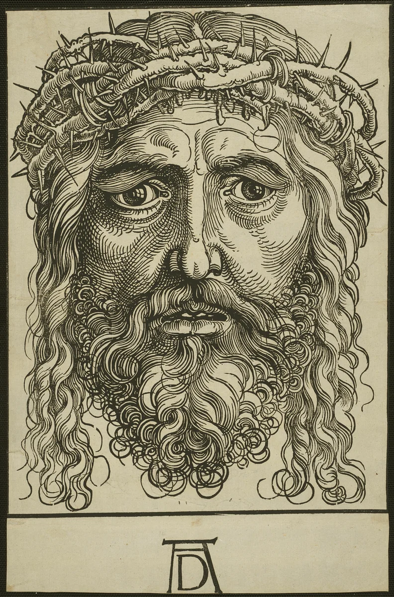 Head of Christ Crowned with Thorns by Sebald Beham, print, 1520-1550