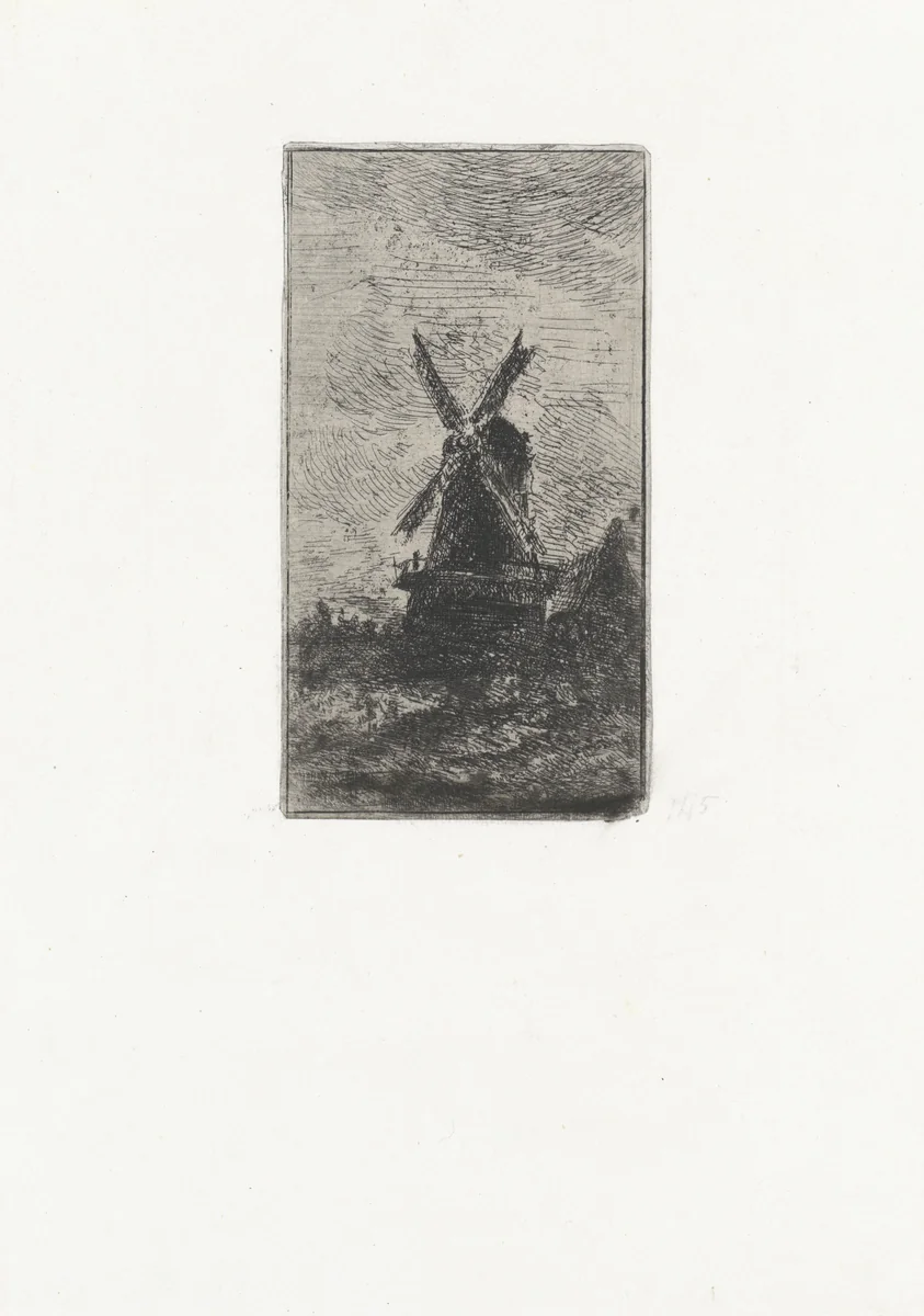 Windmolen by Arnoud Schaepkens, print, 1831-1904