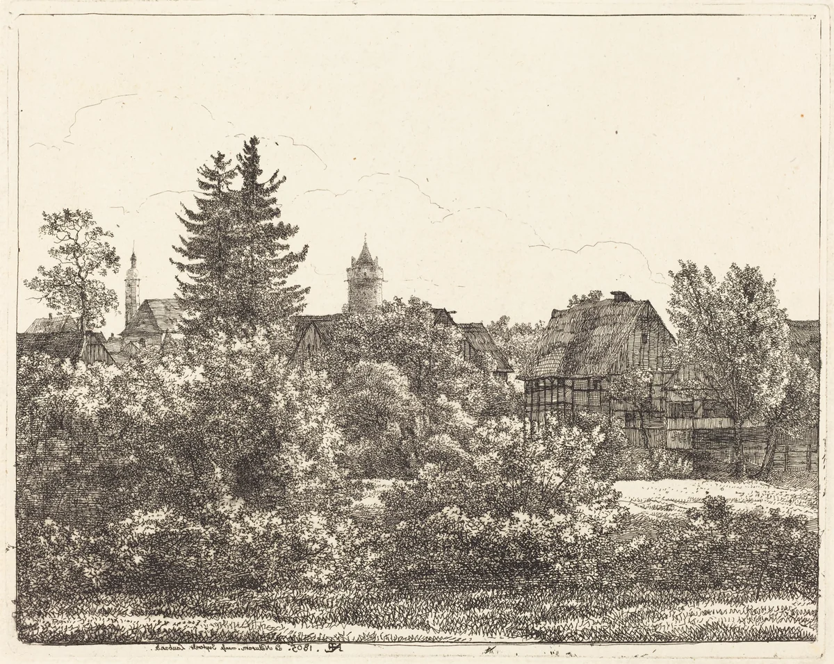 Lauban in Silesia by Christoph Nathe, print, 1805