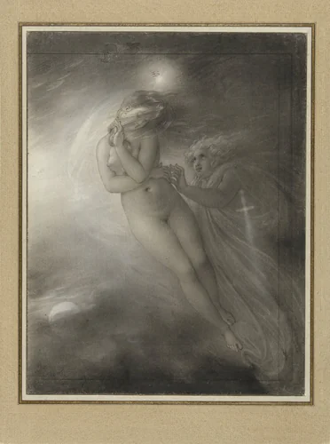 De geesten van Malvina en Oscar by Anne-Louis Girodet-Trioson, drawing, 1816