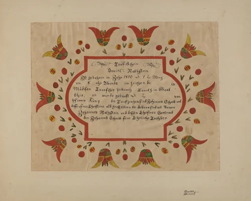 Fraktur by Richard Barnett, index of american design, 1935-1942