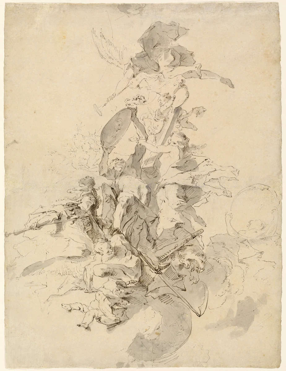 The Glorification of a Prelate by Josef Winterhalder, drawing, 1775-1785