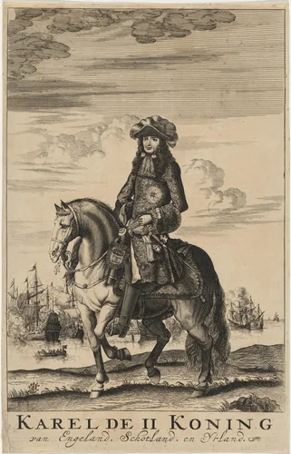 Charles II on Horseback by Unknown 19th Century, print, 1800-1899