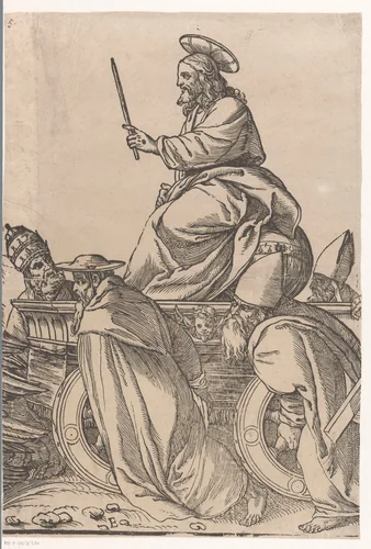 Triomf van Christus (vijfde deel) by Andrea Andreani, print, 1568-1629