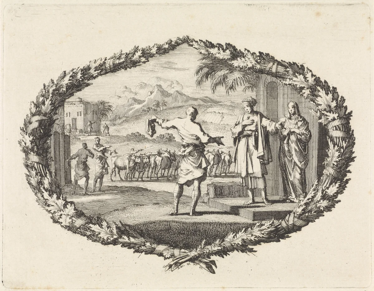 Gelijkenis van een bruiloftsfeest by Jan Luyken, print, 1700