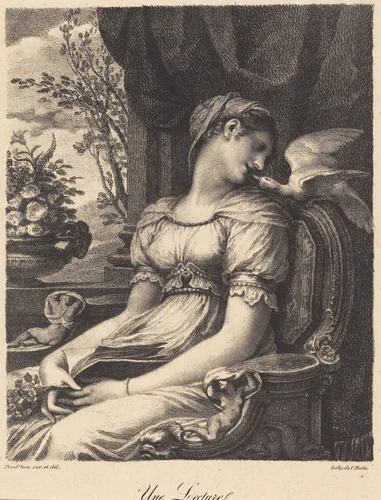 Une Lecture (A Lecture) by Pierre-Paul Prud'hon, print, 1822