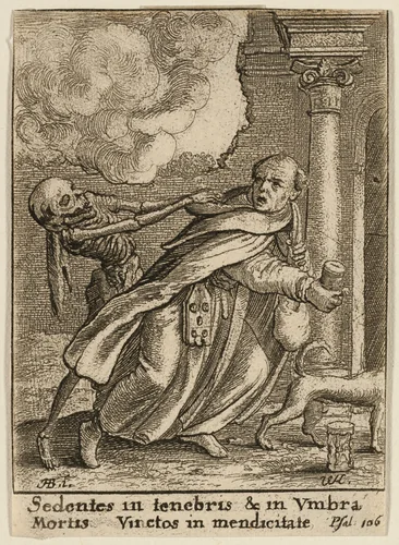 The Monk and Death by Wenceslaus Hollar
Hans Holbein the younger, print, 1651