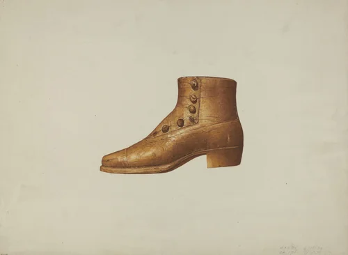 Shop Sign: Man's Shoe by Dorothy Handy, index of american design, 1939