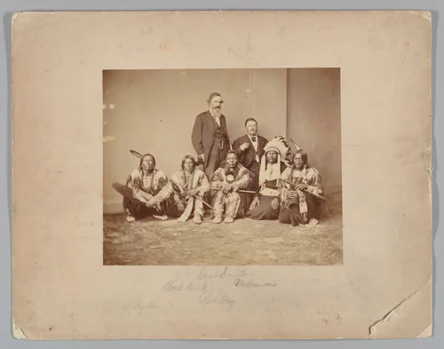 General J. E. Smith and Indians by Mathew Brady, photograph, 1870-1879