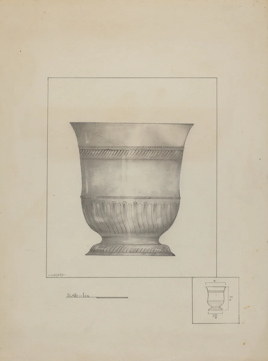 Pewter Cup by Henry Meyers, index of american design, 1936