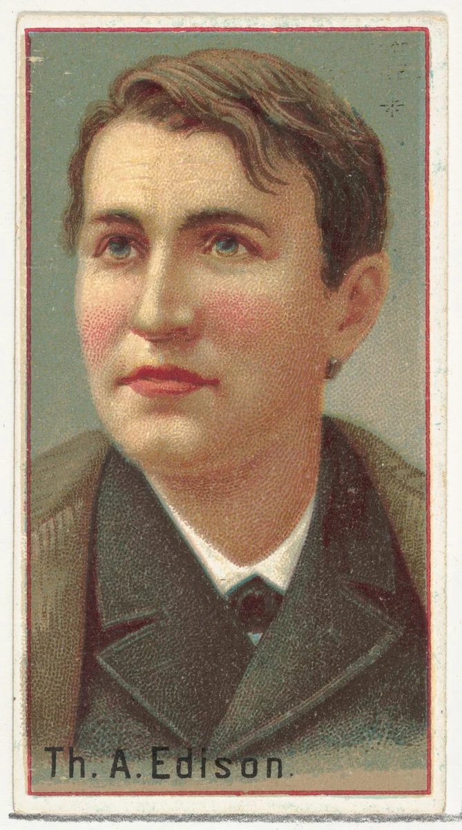 Thomas A. Edison, printer's sample for the World's Inventors souvenir album (A25) for Allen & Ginter Cigarettes by Allen & Ginter, print, 1888