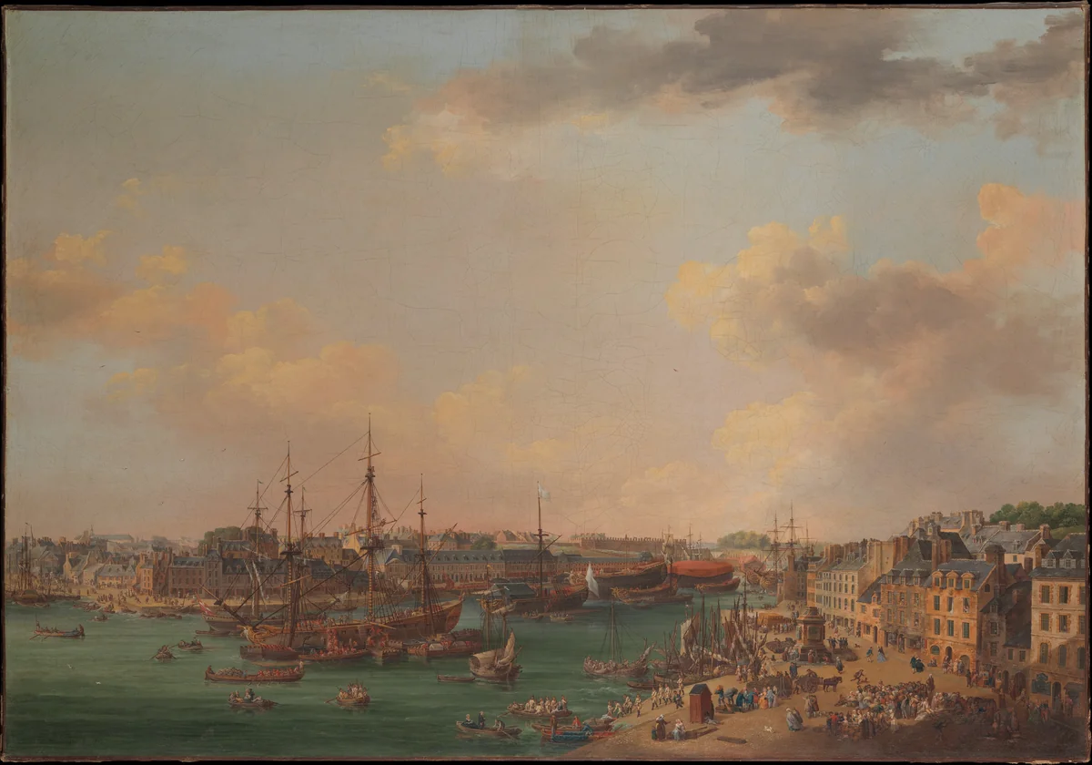 The Outer Harbor of Brest by Henri Joseph van Blarenberghe, painting, 1773