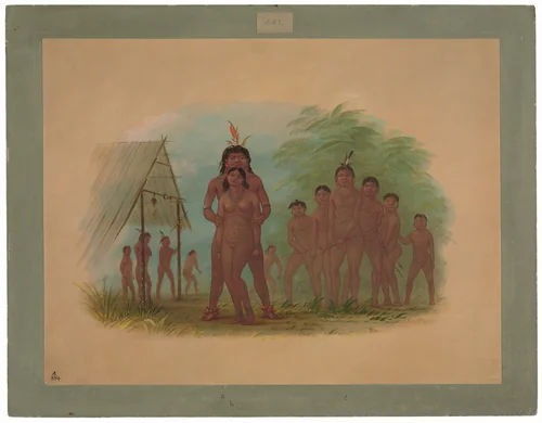 Orejona Indians by George Catlin, painting, 1854-1869
