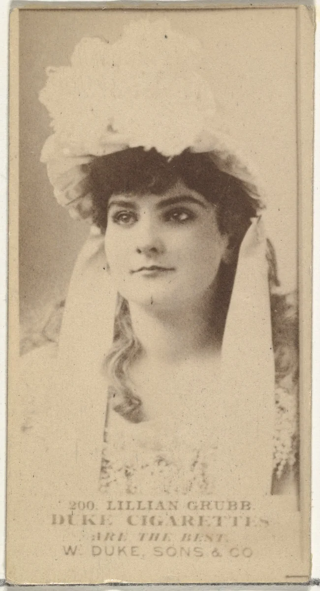 Card Number 200, Lillian Grubb, from the Actors and Actresses series (N145-7) issued by Duke Sons & Co. to promote Duke Cigarettes by W. Duke, Sons & Co., photograph, 1880-1889