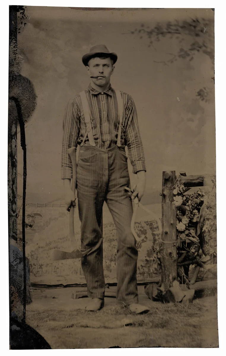 Portrait of a Lumberjack by American 19th Century, photograph, 1840-1899