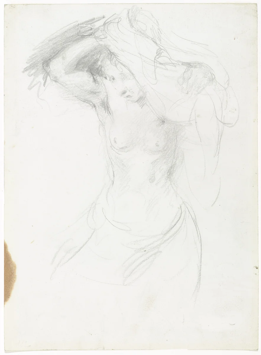 Woman Carrying a Basket (recto); Untitled (Study for Portrait of Frau Luther) (verso) by Lovis Corinth, drawing, 1910