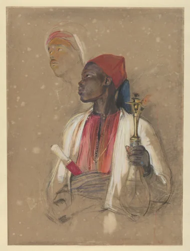 Study for "The Pipe Bearer" by John Frederick Lewis, drawing, 1841-1851