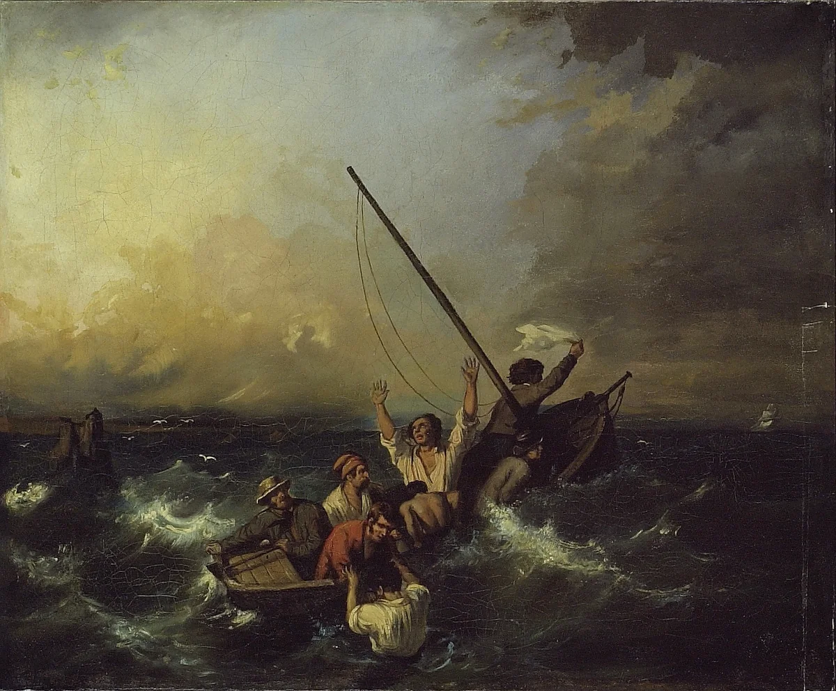 Shipwreck by Eugène Isabey, painting, 1801-1900