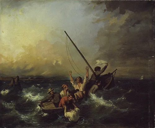 Shipwreck by Eugène Isabey, painting, 1801-1900