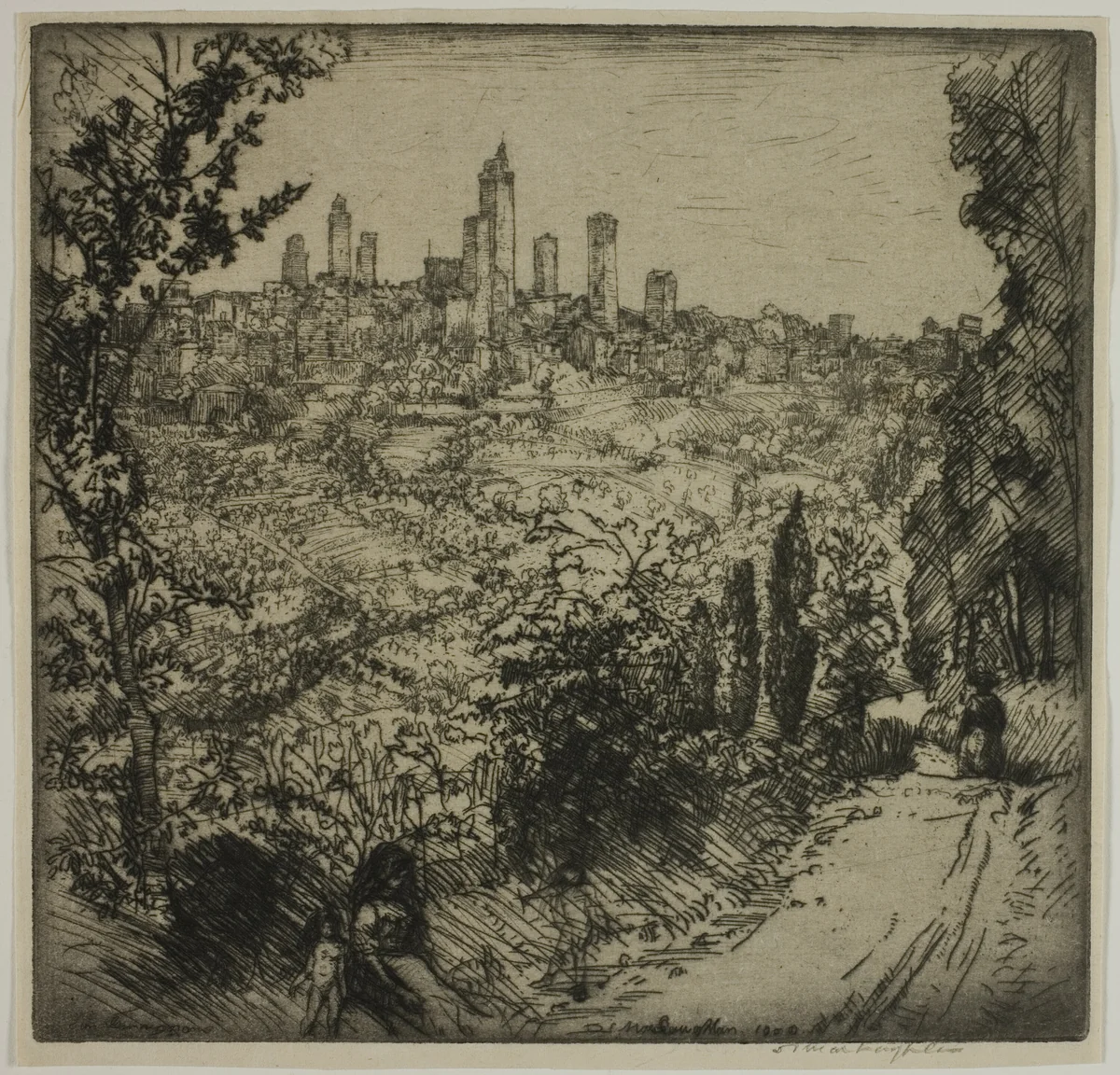 San Gimignano by Donald Shaw MacLaughlan, print, 1909