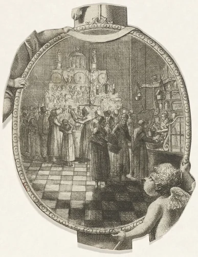 Interieur van een winkel by Jan Anthonie Langendijk Dzn, print, 1790-1818