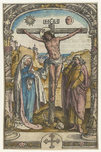 Christus aan het kruis by Unknown, print, 1510-1514
