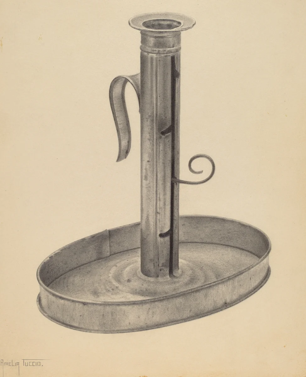Candlestick by Amelia Tuccio, index of american design, 1938