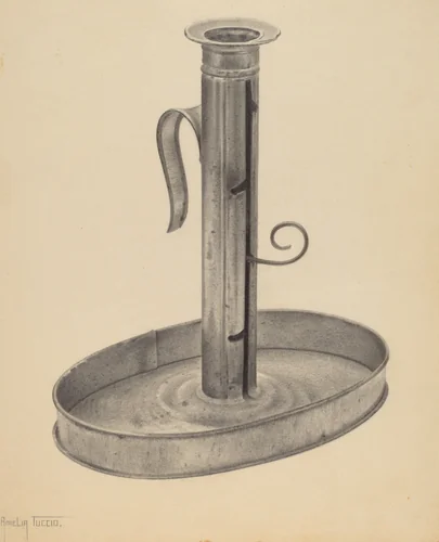 Candlestick by Amelia Tuccio, index of american design, 1938