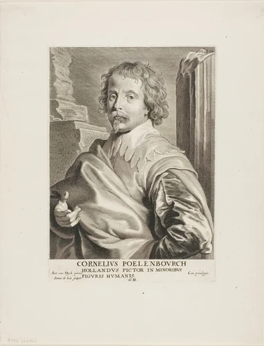 Cornelis van Poelenburch by Pieter de Jode II, print, 1630-1645