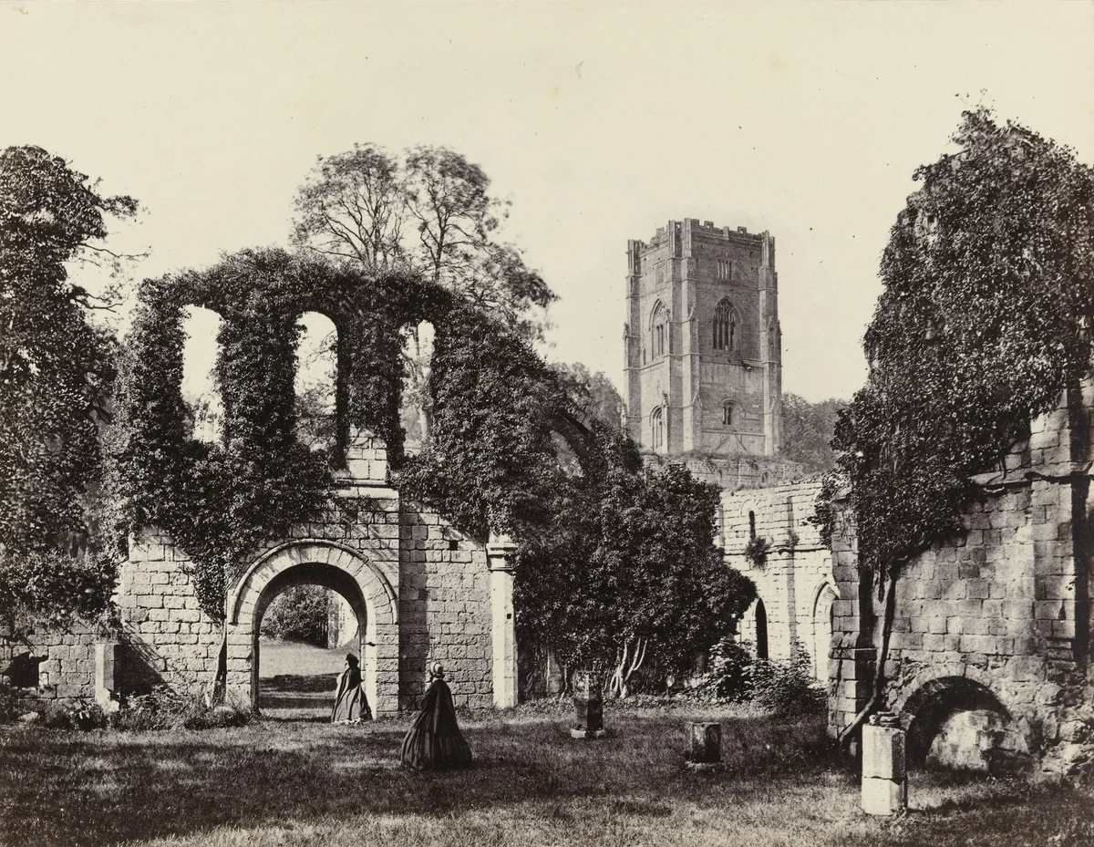 View at Fountains Abbey by Francis Frith, photograph, 1860
