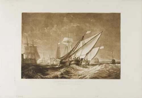 Entrance of Calais Harbour, plate 55 from Liber Studiorum by Joseph Mallord William Turner, print, 1816