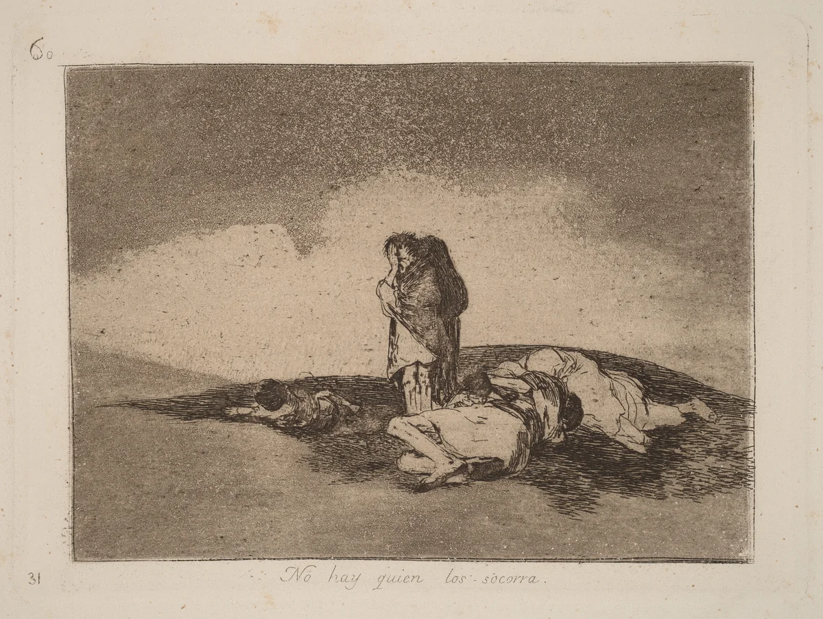 No Hay Quien Los Socorra (Nobody Can Help Them) by Francisco Goya, print, 1810-1820