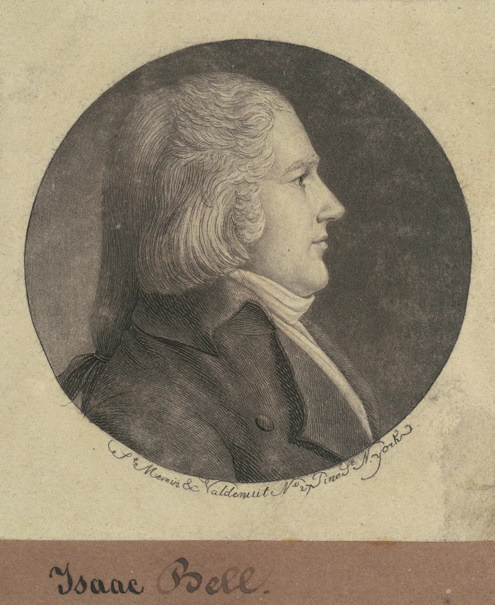 Isaac Bell by Charles B. J. Févret de Saint-Mémin, print, 1797