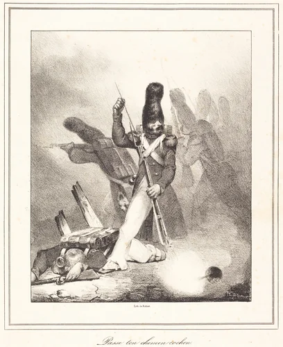 Passe ton chemin, cochon by Honoré Daumier, print, 1830