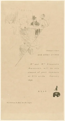 Invitation Card for Alexandre Natanson by Henri de Toulouse-Lautrec, print, 1895