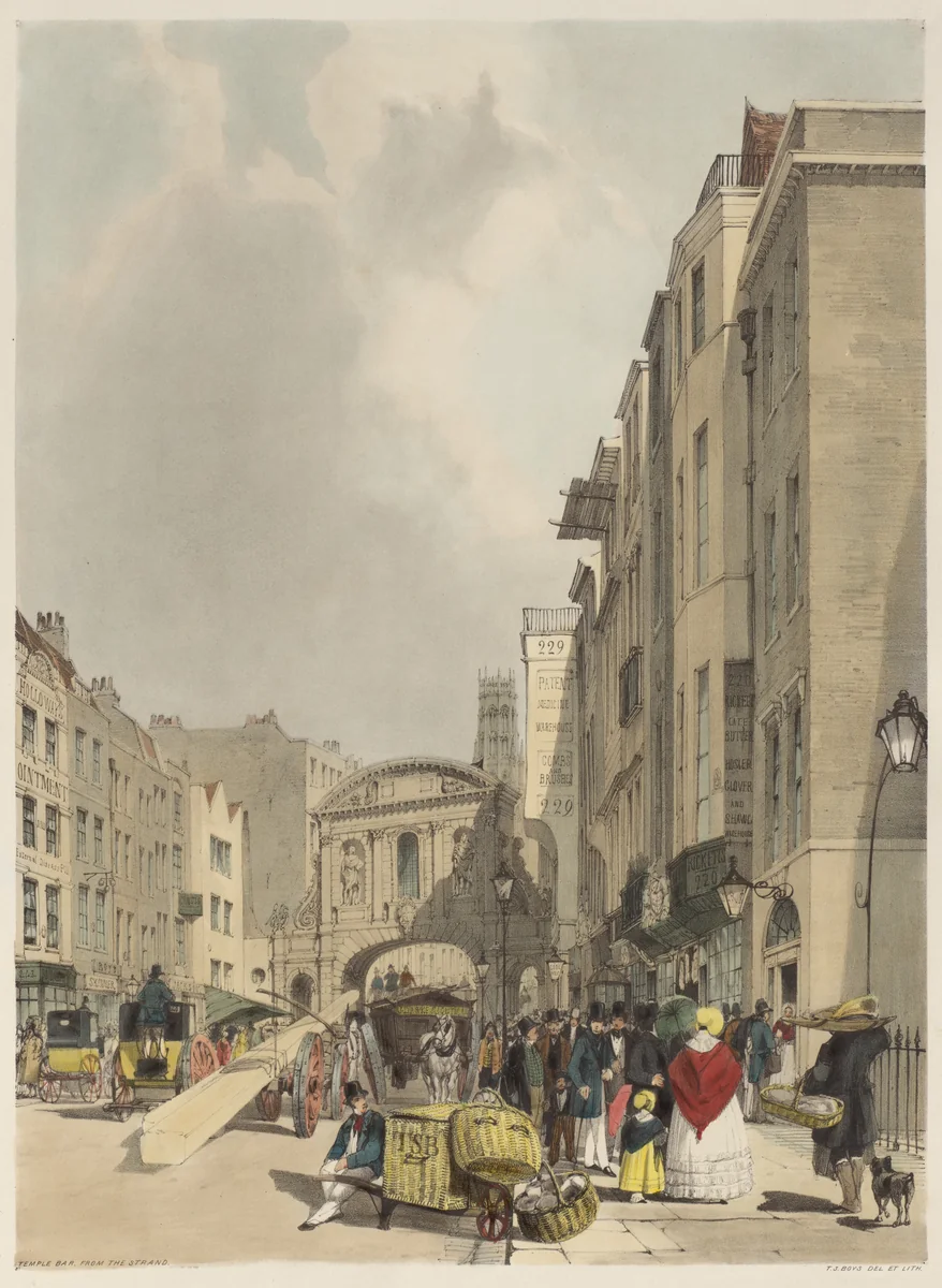 London As It Is: Temple Bar, from the Strand by Thomas Shotter Boys, book, 1842